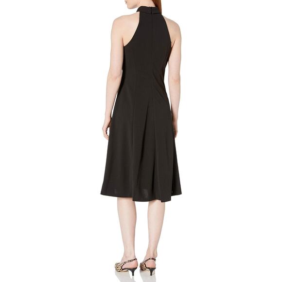 NWT Calvin Klein Women's Halter Neck A-Line Dress, Black-Size 8 - Picture 2 of 3